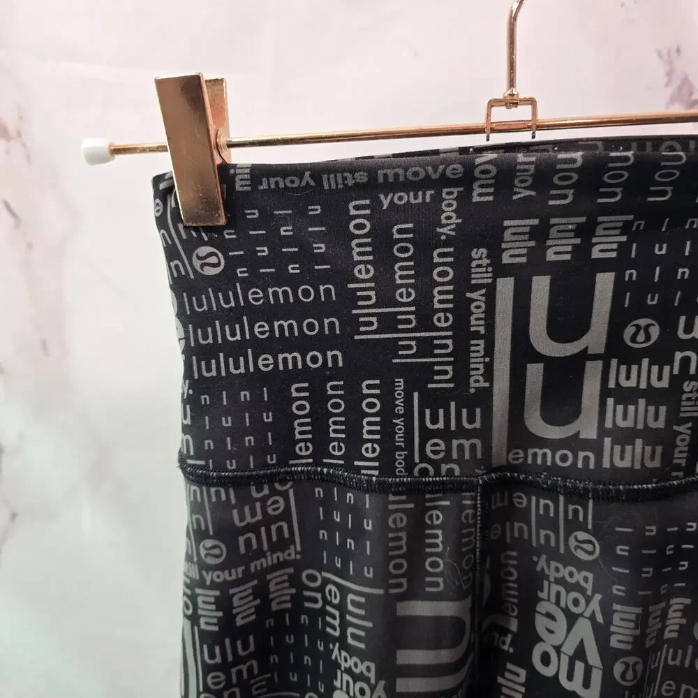 Lululemon Leggings Womens 2 Wunder Train Contour Fit High Rise Multi Spellout